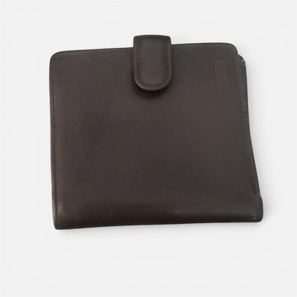 Coach Vintage French Purse Leather Wallet Bifold Framed Kisslock‎ Brown